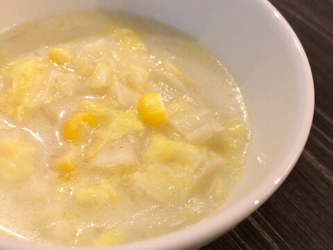 シチューの残りで☆白菜のこっくりクリームスープ